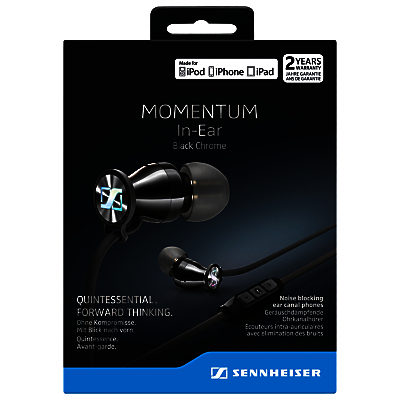 Sennheiser MOMENTUM 2.0 I In-Ear Headphones with Mic/Remote for iOS Devices, Black/Chrome Sennheiser MOMENTUM 2.0 I In-Ear Headphones with Mic/Remote for iOS Devices, Black/Chrome